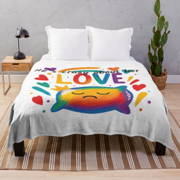Item preview, Crazy About Her Love Colorful Abstract Nap Queen designed and sold by tineldesign.