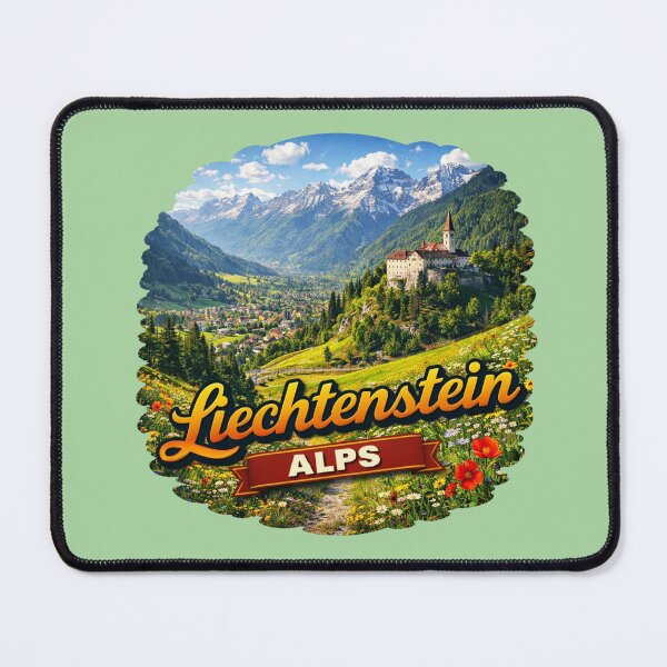 Item preview, Liechtenstein Alps - Vaduz Castle & Alpine Valley designed and sold by Myra365Art.
