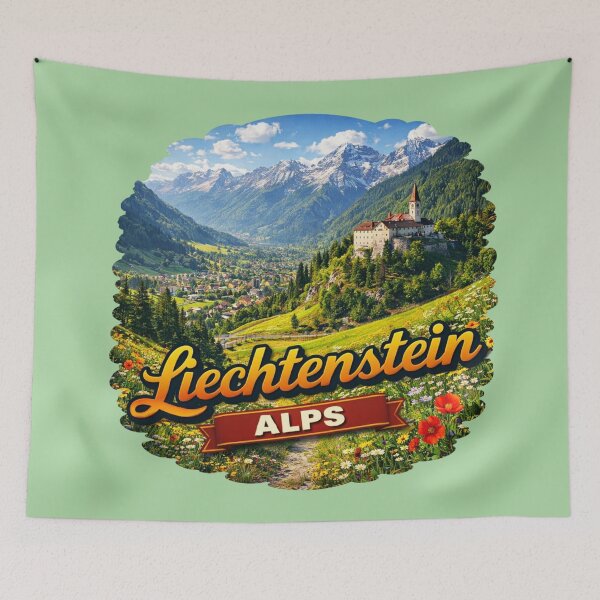 Item preview, Liechtenstein Alps - Vaduz Castle & Alpine Valley designed and sold by Myra365Art.