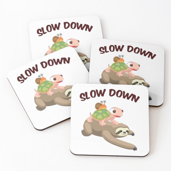 Item preview, Slow Down Funny Animal Sticker | Cute Sloth Turtle Snail Cartoon | Relax Aesthetic designed and sold by ZYNORAworld.