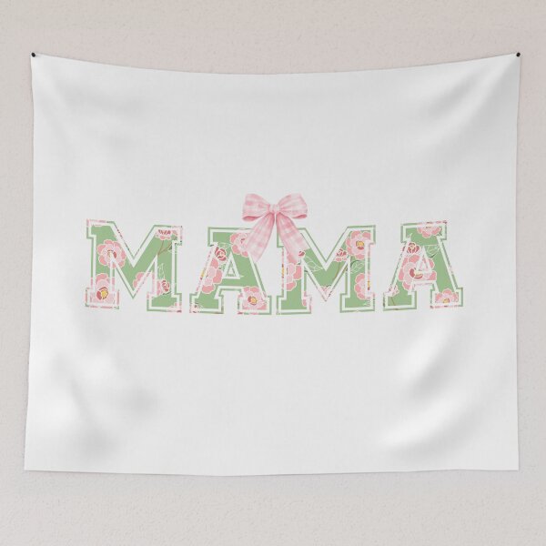 Item preview, Vintage Floral Mama Varsity Lettering with Coquette Bow designed and sold by KristineKaren.