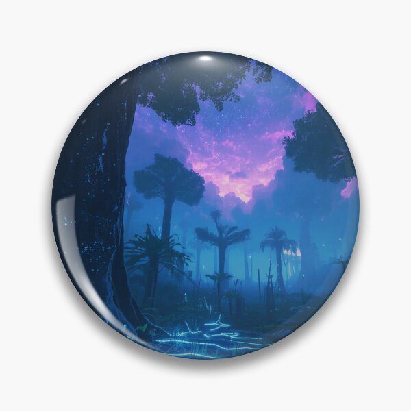 Item preview, Bioluminescent Alien Forest with Glowing Trees and Nebula Sky designed and sold by Luminous Wilds.