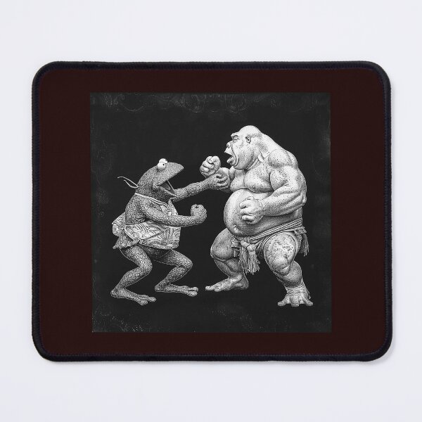 Item preview, Black and White Boxing Frog vs Sumo Toad | Funny Amphibian Fight Art designed and sold by inkoutninja.