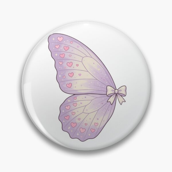 Item preview, Pastel Butterfly Wing with Pink Hearts & Bow | Soft Girl Aesthetic Fairy Core  designed and sold by polo-designs.