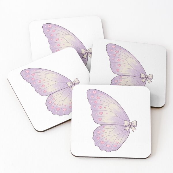 Item preview, Pastel Butterfly Wing with Pink Hearts & Bow | Soft Girl Aesthetic Fairy Core  designed and sold by polo-designs.