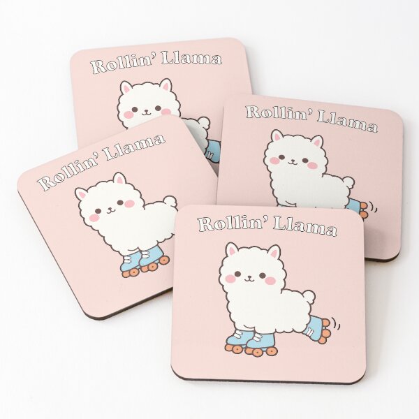 Item preview, Rollin' Llama Cute Fluffy Llama on Roller Skates Kawaii Animal Lover Gift designed and sold by Owcomm.