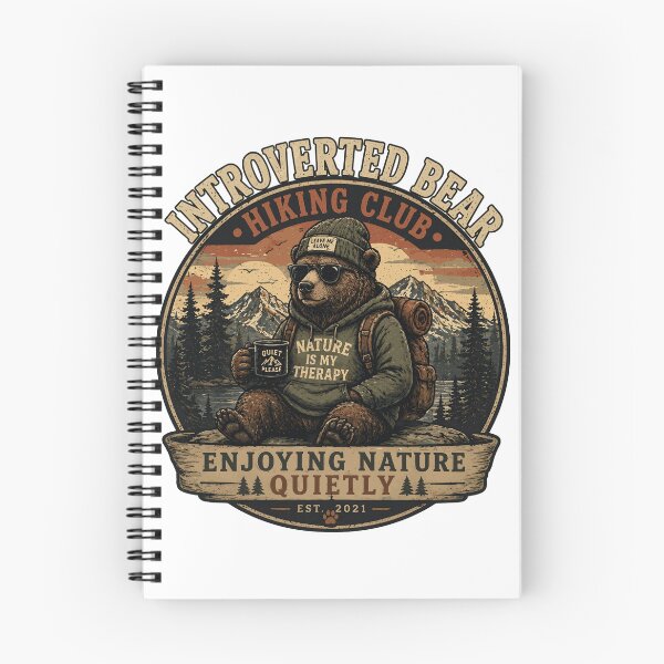 Item preview, Introverted Bear Hiking Club Shirt, Funny Bear Shirt, Nature Lover Tee, Introvert Gift, Camping Humor Shirt, Outdoor Graphic Tee designed and sold by Arjay Graphic Design.