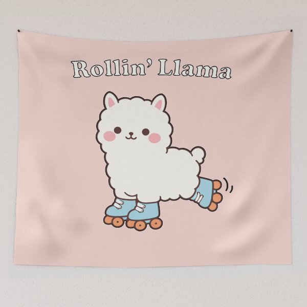 Item preview, Rollin' Llama Cute Fluffy Llama on Roller Skates Kawaii Animal Lover Gift designed and sold by Owcomm.