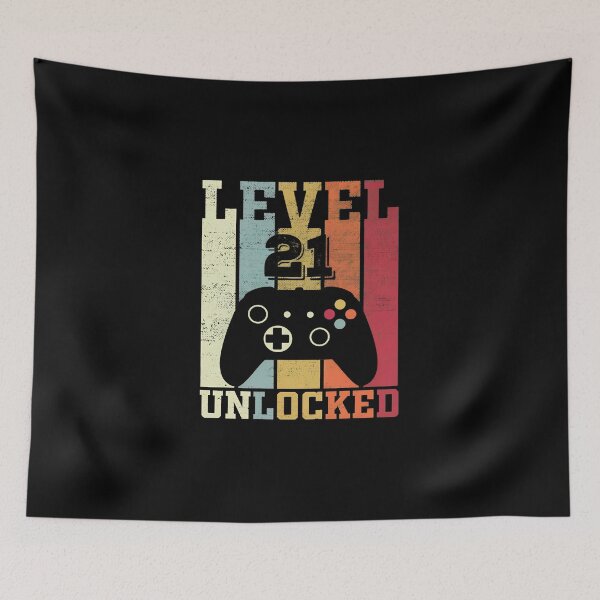 Item preview, Level 21 Unlocked Vintage Gamer Birthday T-Shirt designed and sold by OlyvieArt.