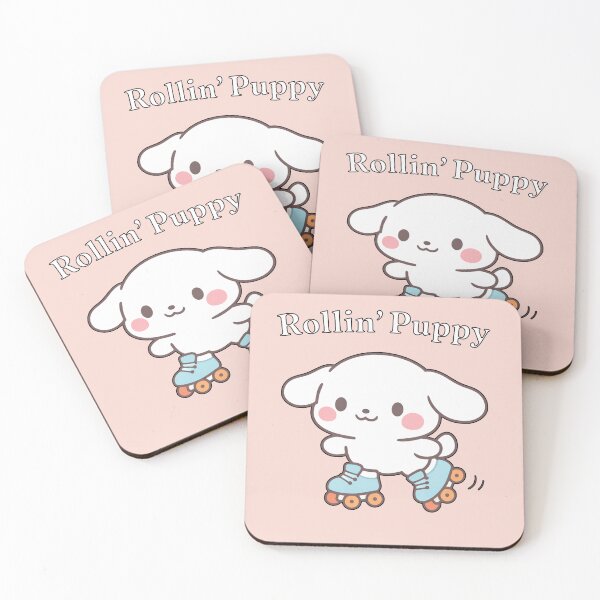 Item preview, Rollin' Puppy Cute White Dog on Roller Skates Kawaii Illustration designed and sold by Owcomm.
