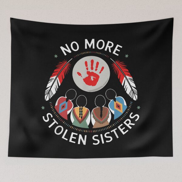 Item preview, No More Stolen Sisters MMIW Circle Symbol Red Hand Print Indigenous Solidarity designed and sold by stellarofsea.