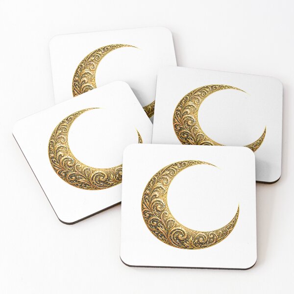 Item preview, Ornate Golden Crescent Moon - Vintage Celestial Filigree designed and sold by chattsuede.