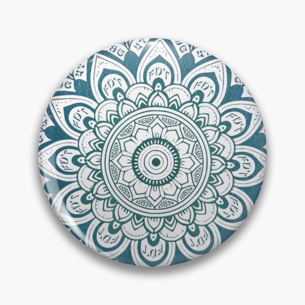 Item preview, Intricate Teal Mandala Resist Pattern Spiritual Meditation Zen Yoga Studio Decor Art designed and sold by stellarofsea.