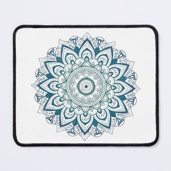 Item preview, Intricate Teal Mandala Resist Pattern Spiritual Meditation Zen Yoga Studio Decor Art designed and sold by stellarofsea.