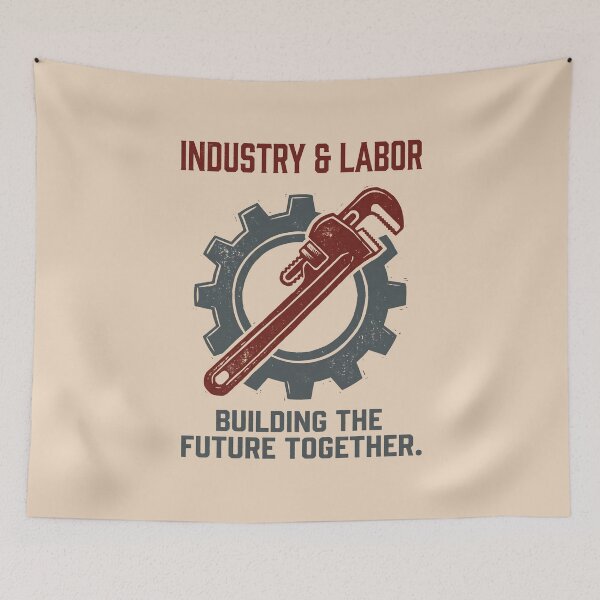 Item preview, Vintage Industrial Labor Union Worker Poster designed and sold by SplashTastic.
