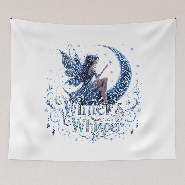 Item preview, Winter's Whisper Fairy Moon Snowflake Fantasy designed and sold by chattsuede.