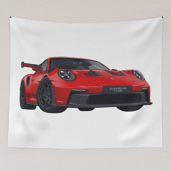 Item preview, Red Track Performance Sports Car Top Down Front View Vector Art – Minimal Automotive Illustration designed and sold by NikksGarage.
