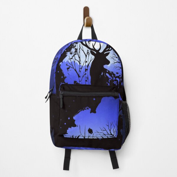 Item preview, Majestic Blue Moonlight Deer Forest Silhouette Art designed and sold by LayercraftArt.