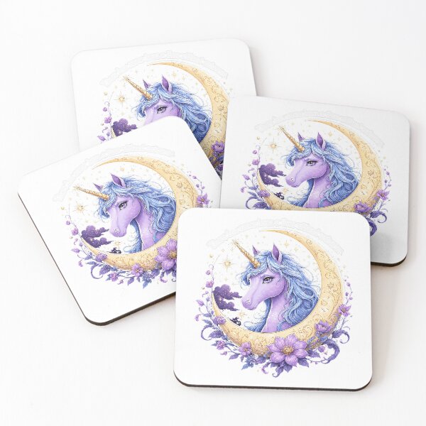 Item preview, Whimsical Unicorn Roaming Love Fantasy Moon designed and sold by chattsuede.