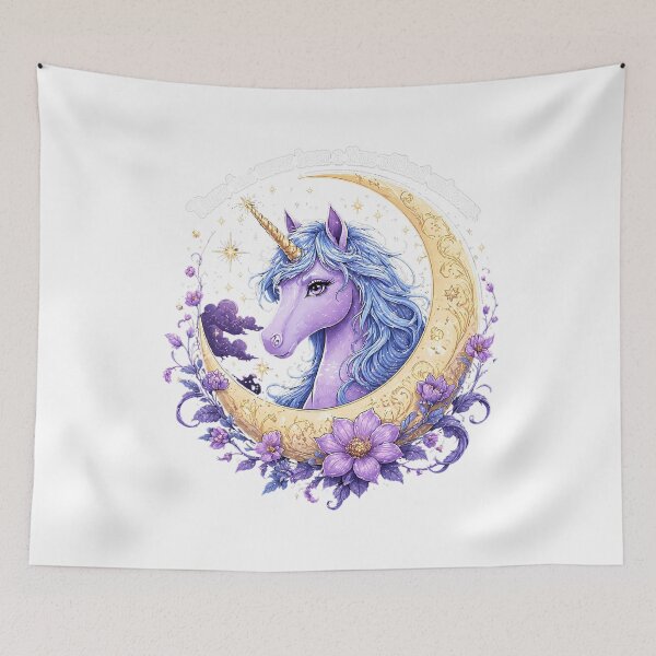 Item preview, Whimsical Unicorn Roaming Love Fantasy Moon designed and sold by chattsuede.