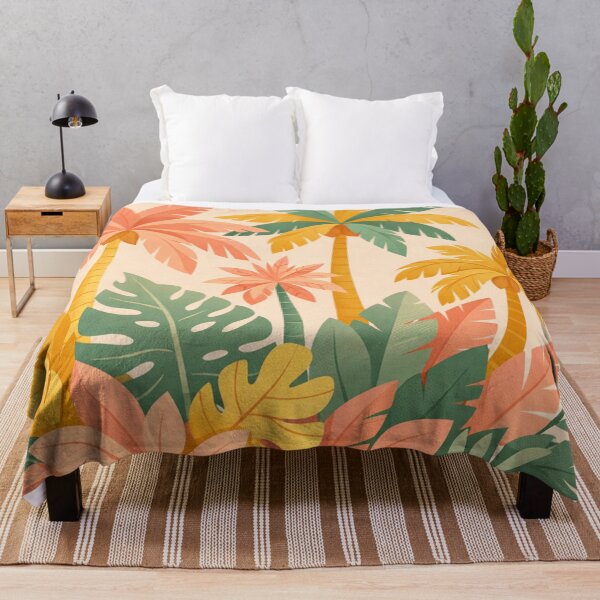 Item preview, Tropical Palm Trees and Monstera Leaves Boho Pastel Illustration designed and sold by Owcomm.