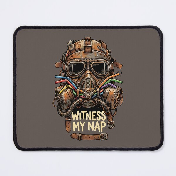 Item preview, Post-Apocalyptic Dieselpunk Gas Mask Nap Quote designed and sold by SplashTastic.
