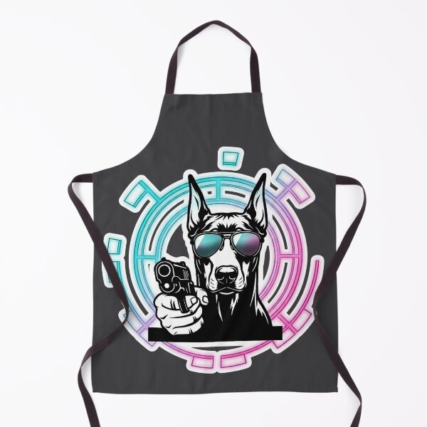 Item preview, Badass Cyberpunk Doberman with Neon Tech Halo designed and sold by rygenr8.