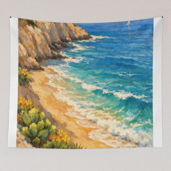 Item preview, Sun-Kissed Cliffs and Turquoise Shores Mediterranean Coastal designed and sold by Owcomm.