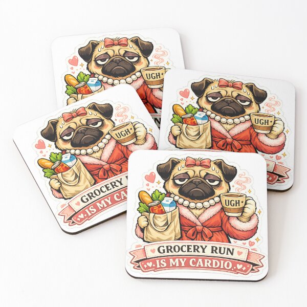 Item preview, Funny Pug Mom Gift Tired Dog Mom Grocery Humor designed and sold by Gentlestate.