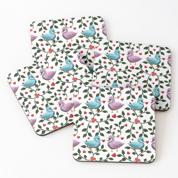 Item preview, Cute Love Birds Seamless Pattern Romantic Valentine Floral Hearts Design designed and sold by HopeAndHustle.