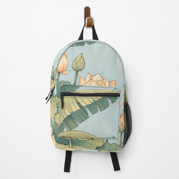 Item preview, Lotus Garden Serenity Botanical Illustration with Banana Leaves and Water Lilies designed and sold by Owcomm.