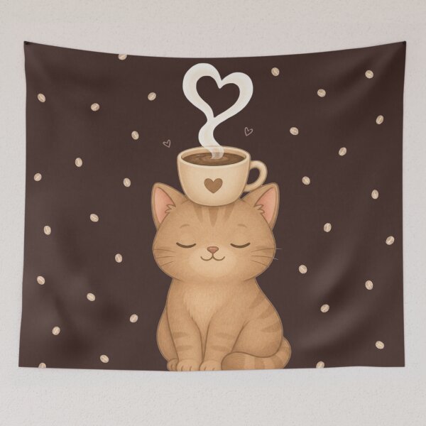 Item preview, Zen Kitten with Coffee and Heart Scent designed and sold by EsenciaZen.
