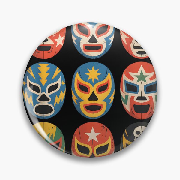 Item preview, Vintage Lucha Libre Mexican Wrestling Masks Collection Colorful Retro Fighter Art designed and sold by ashenz.