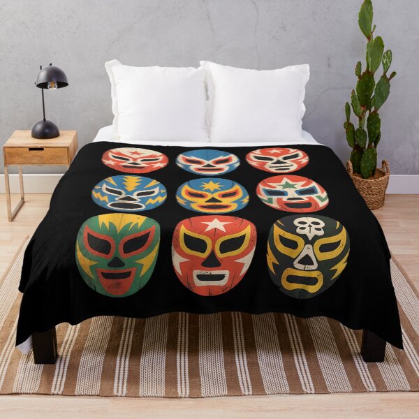 Item preview, Vintage Lucha Libre Mexican Wrestling Masks Collection Colorful Retro Fighter Art designed and sold by ashenz.