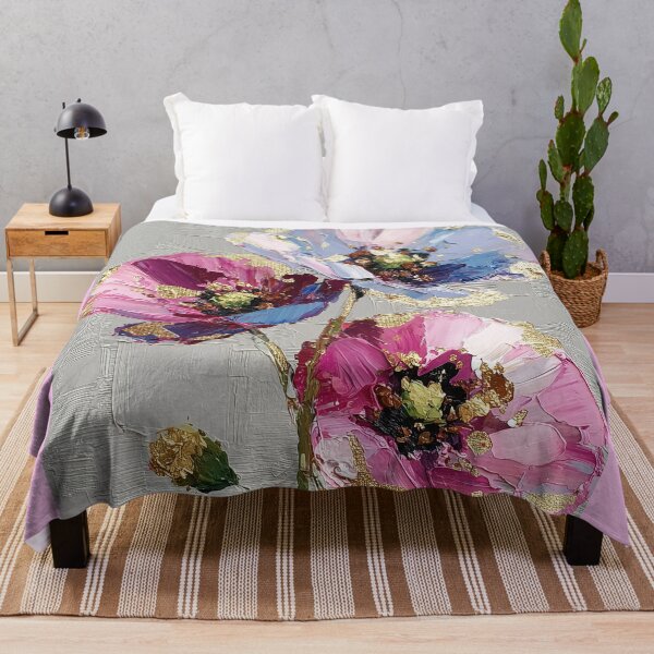 Item preview, Vibrant Floral Impasto Painting with Gold Leaf designed and sold by colorful-white.