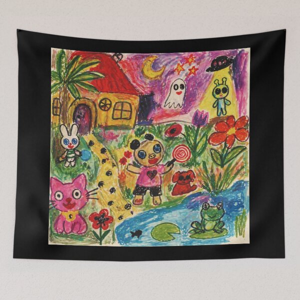 Item preview, Childlike Dream Garden Crayon Drawing designed and sold by Modaozushi216.
