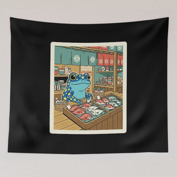 Item preview, Cute Frog Fish Market Japan Style Illustration designed and sold by JordynLadukeg65.