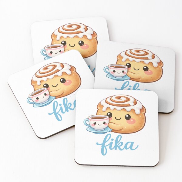 Item preview, Fika Swedish Coffee Break Cute Cinnamon Roll and Coffee Cup Kawaii designed and sold by Owcomm.
