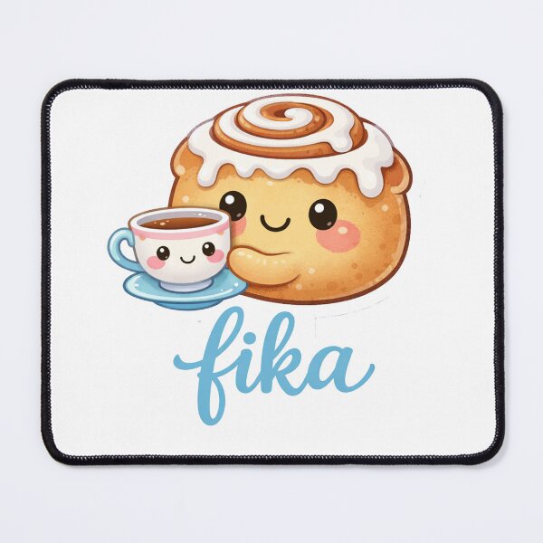 Item preview, Fika Swedish Coffee Break Cute Cinnamon Roll and Coffee Cup Kawaii designed and sold by Owcomm.