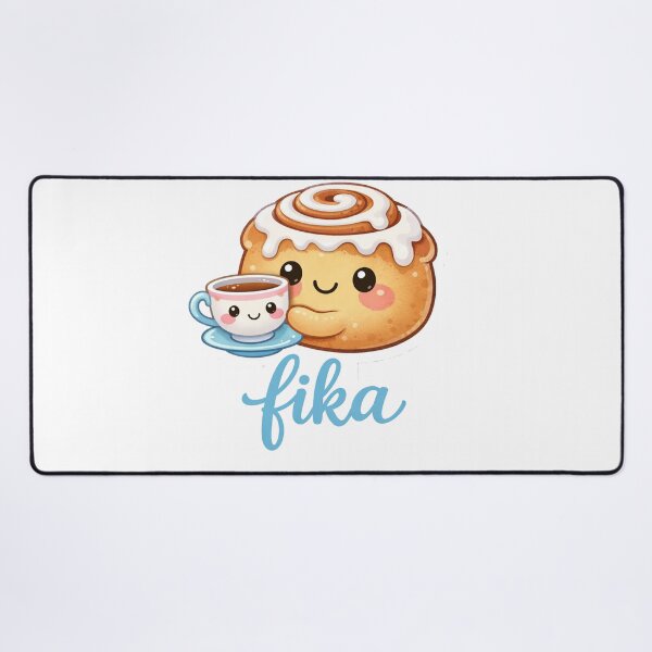 Item preview, Fika Swedish Coffee Break Cute Cinnamon Roll and Coffee Cup Kawaii designed and sold by Owcomm.