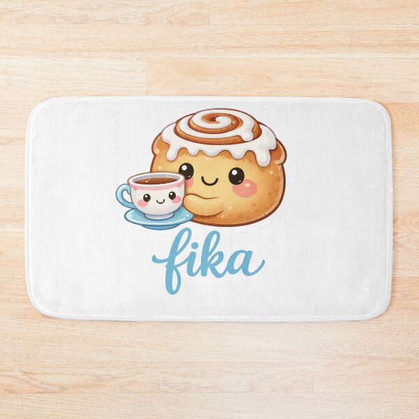Item preview, Fika Swedish Coffee Break Cute Cinnamon Roll and Coffee Cup Kawaii designed and sold by Owcomm.