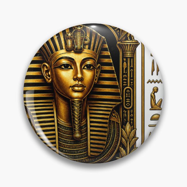 Item preview, Tutankhamun Golden Mask T-Shirt Design – Egyptian Pharaoh Art with Hieroglyphics designed and sold by FunBoxes.
