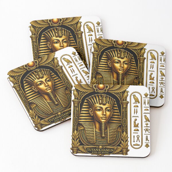 Item preview, Tutankhamun Golden Mask T-Shirt Design – Egyptian Pharaoh Art with Hieroglyphics designed and sold by FunBoxes.