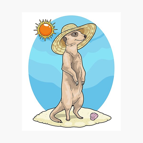 Item preview, Meerkat Beach Straw hat Summer designed and sold by Snabdesign84.