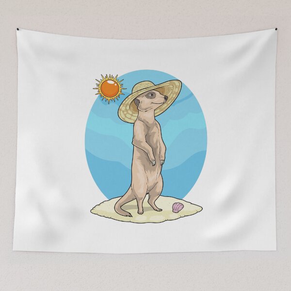 Item preview, Meerkat Beach Straw hat Summer designed and sold by Snabdesign84.
