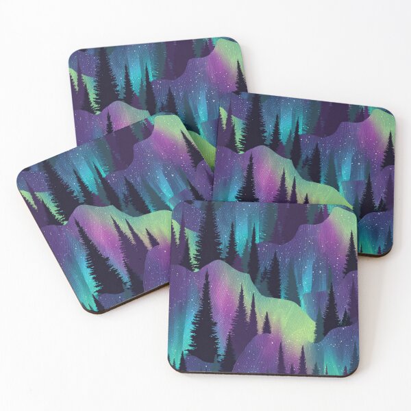 Item preview, Aurora Borealis Forest Starry Night Landscape designed and sold by NicolasGlowArt.