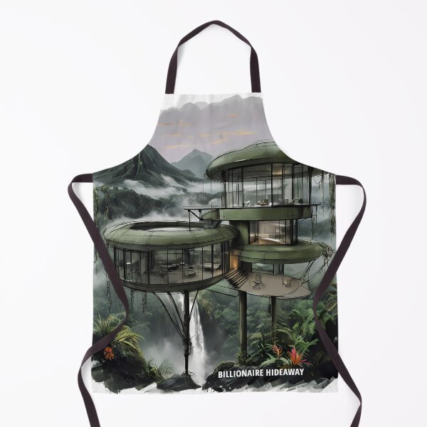 Item preview, BILLIONAIRE HIDEAWAY - Futuristic Jungle Villa Sketch designed and sold by Modern Nest Art.