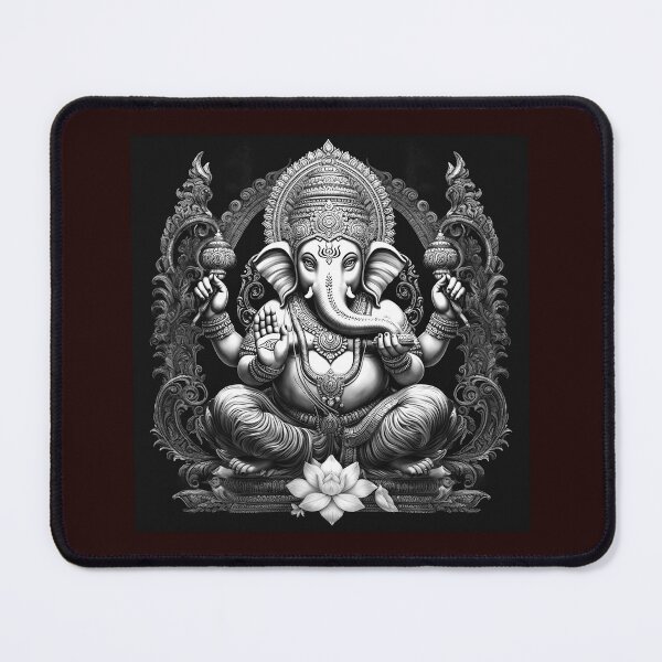 Item preview, Black and White Ganesha Illustration | Hindu Deity Spiritual Art designed and sold by inkoutninja.