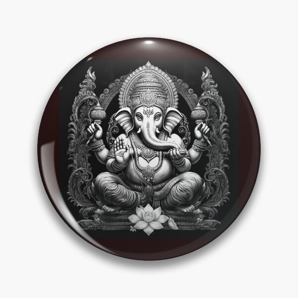 Item preview, Black and White Ganesha Illustration | Hindu Deity Spiritual Art designed and sold by inkoutninja.