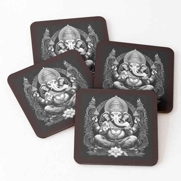 Item preview, Black and White Ganesha Illustration | Hindu Deity Spiritual Art designed and sold by inkoutninja.